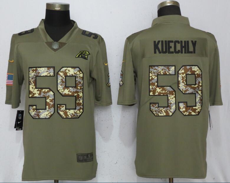 Men Carolina Panthers #59 Kuechly Olive Camo Carson 2017 Salute to Service Limited Nike NFL Jerseys->chicago bears->NFL Jersey